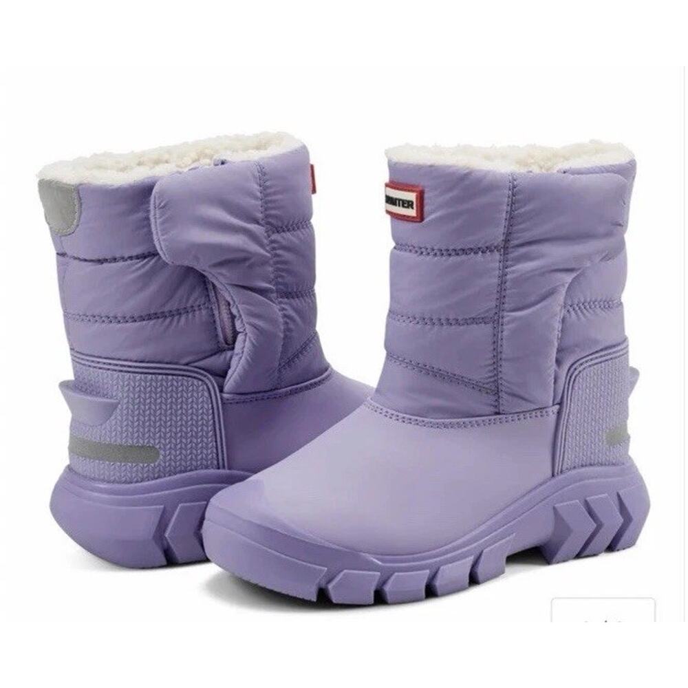 Hunter Kids Insulated Waterproof Sherpa Lined Snow Boots Purple Girls 10c NEW